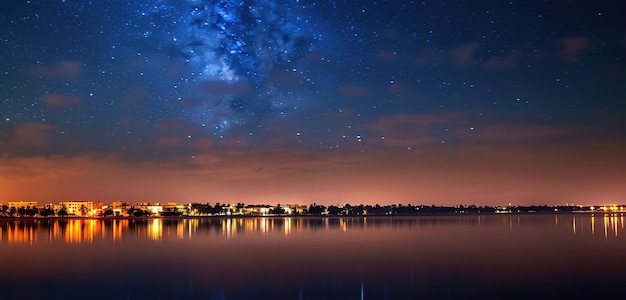 A night sky with stars and the milky way