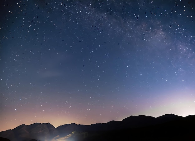 Night sky with starts and mountain background