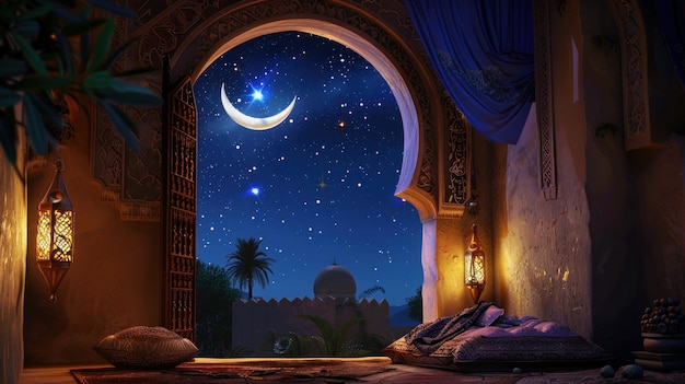 Night View From a Moroccan Balcony