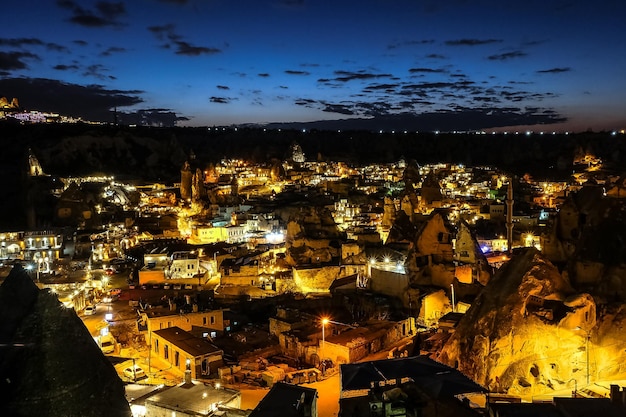 Night view of Goreme town in Cappadocia