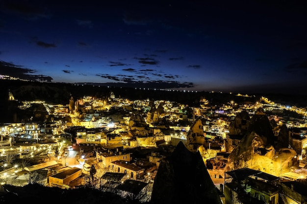 Night view of Goreme town in Cappadocia