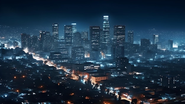 A night view of the los angeles skyline