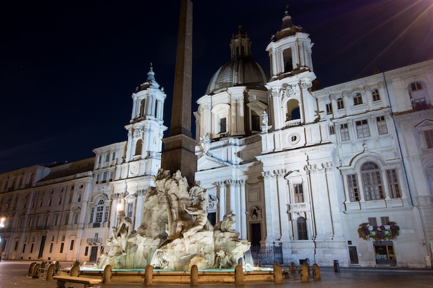 Night view, Piazza Navona, Rome. Italy