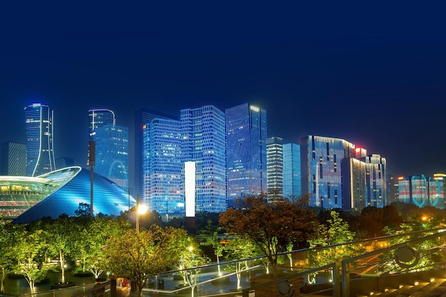 Night View of Qianjiang New City Hangzhou