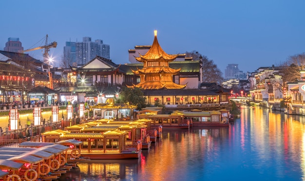 Night view of Qinhuai River in Nanjing