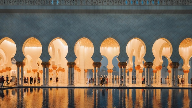 A night view of the sheikh zayed grand mosque