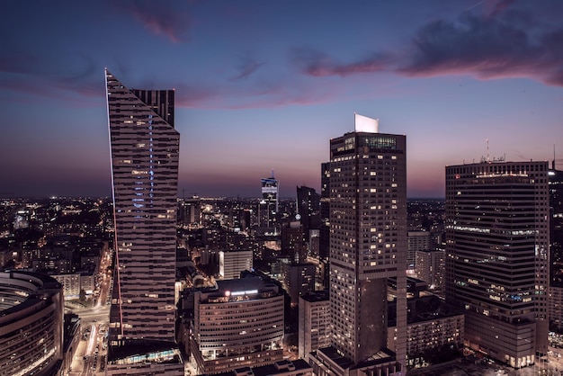 Night view of Warsaw