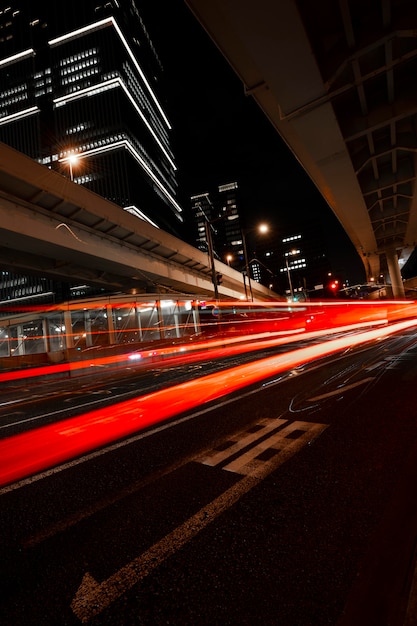 Nightlife city sparkles of light on the streets