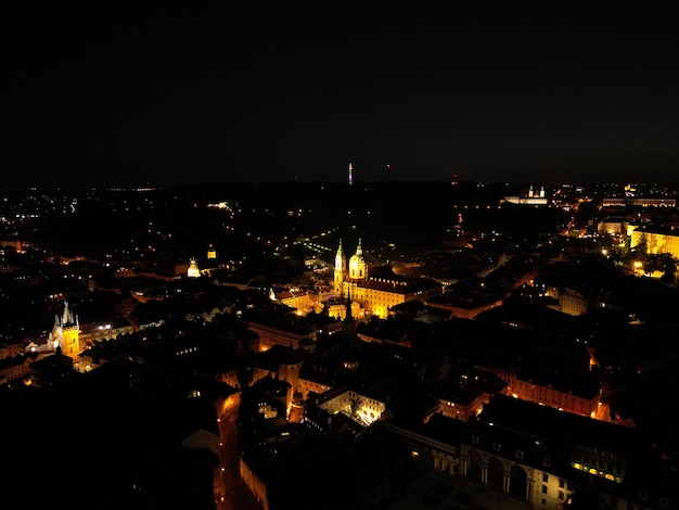 Nightscape of Prague Old Town Czech Prague