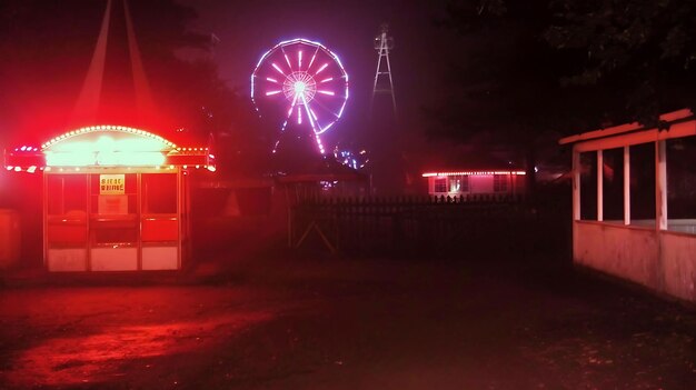 Photo nighttime amusement park