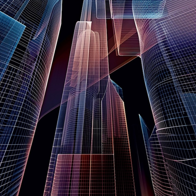 Nighttime Cityscape Abstract Technology Background