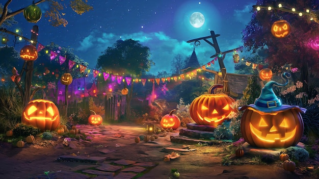 Nighttime Pumpkin Playground