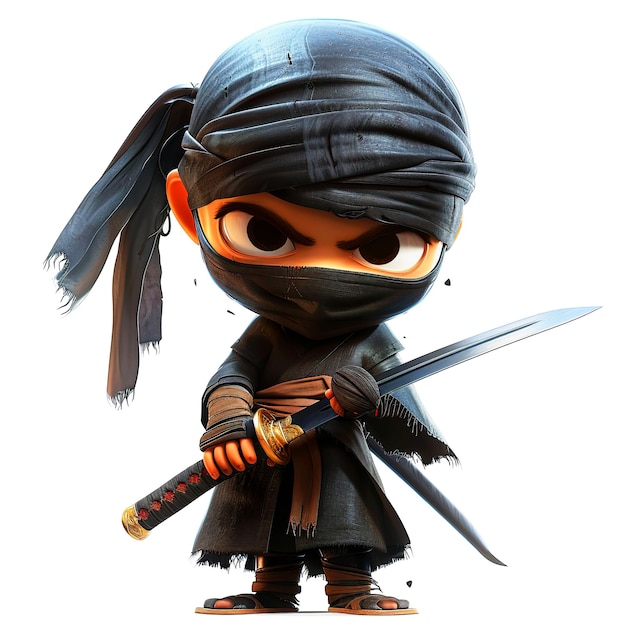 Ninja assassin cartoon isolated on white background Ninja assassin cartoon illustration