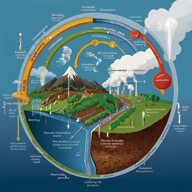 Photo nitrogen cycle illustration of the flow of nitrogen through the environment