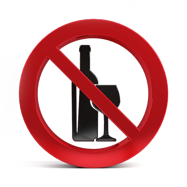 No alcohol sign isolated on white