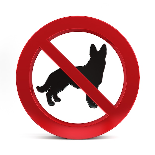 No dogs sign isolated on white