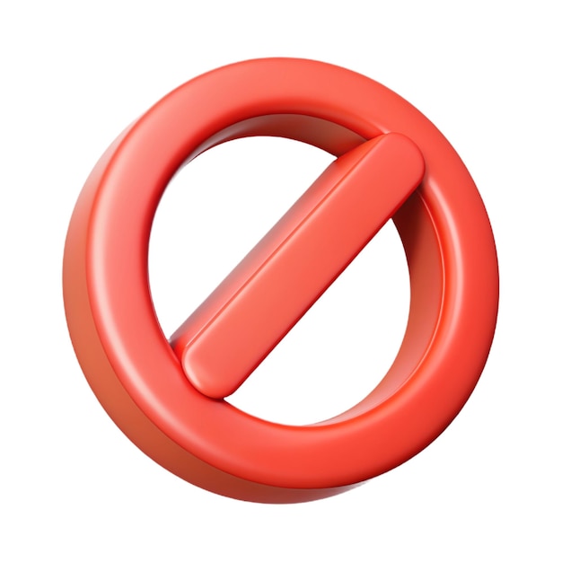 No entry forbidden prohibition or restriction sign 3d vector icon Cartoon minimal style