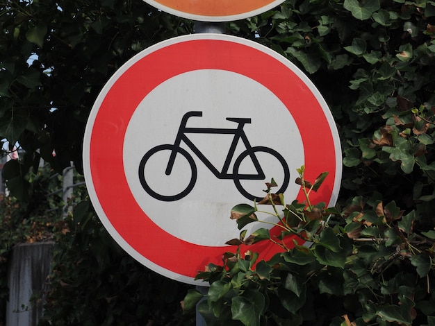 No entry sign for bicycles