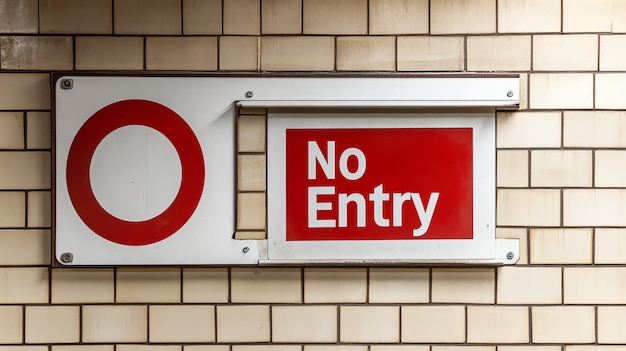 No Entry Sign on a Brick Wall