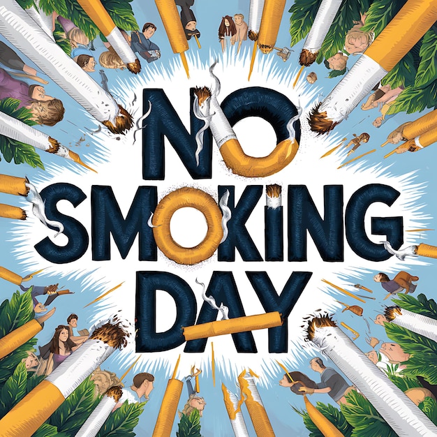 Photo no smoking day days illustrationtypography