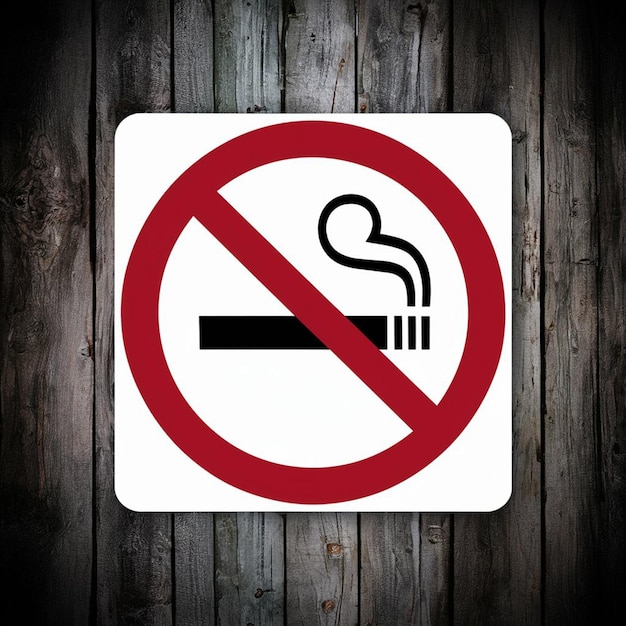 a no smoking sign on a wooden wall