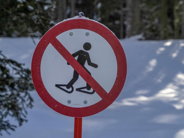 No snowshoes people pass on dolomites snow panorama val badia armentarola