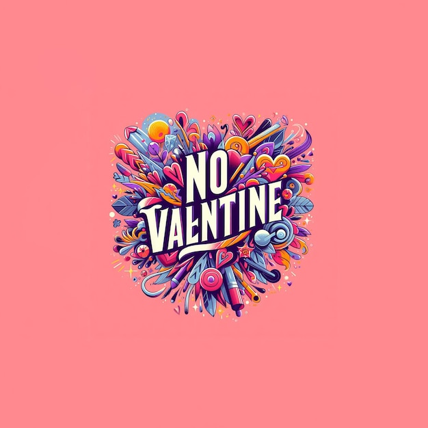 Photo no valentine artistic artwork on a pink background