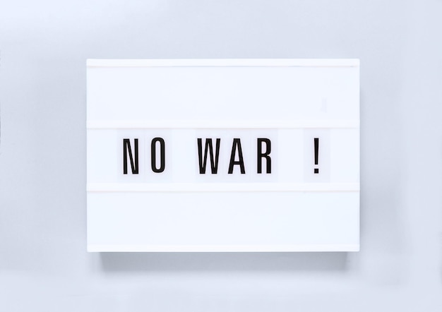 No war message text on gray background