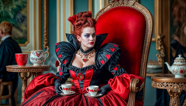 Photo the noble red queen from alice in wonderland