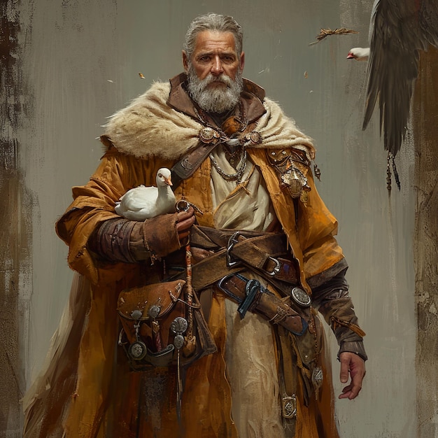 A nomad in medieval desert character design fantasy style adventurer