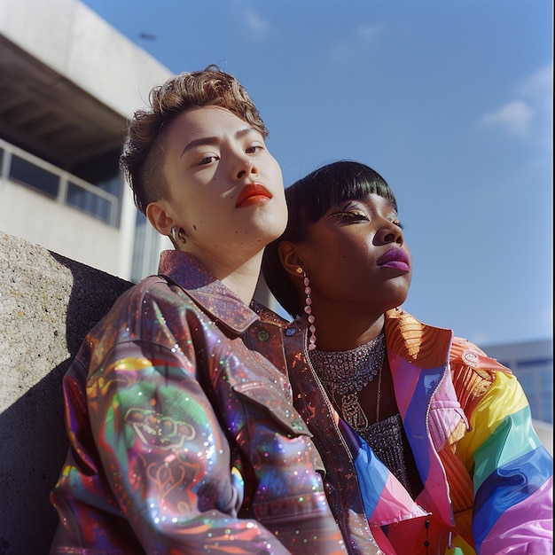 Photo nonbinary fashion models