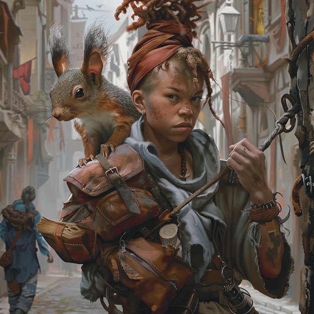 Nonbinary Street Urchin and Dirty Squirrel