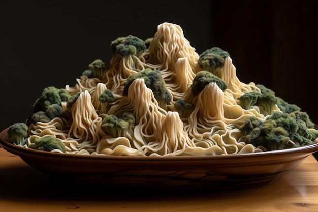 Noodles that looks like a landscape