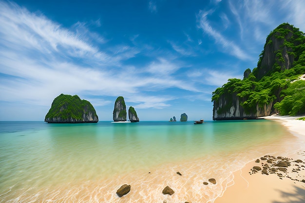 Noppharat Thara beach Krabi Thailand panorama