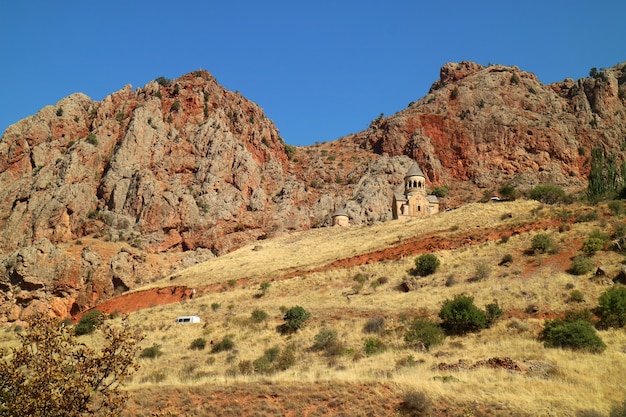 Noravank monastery complex on the mountains