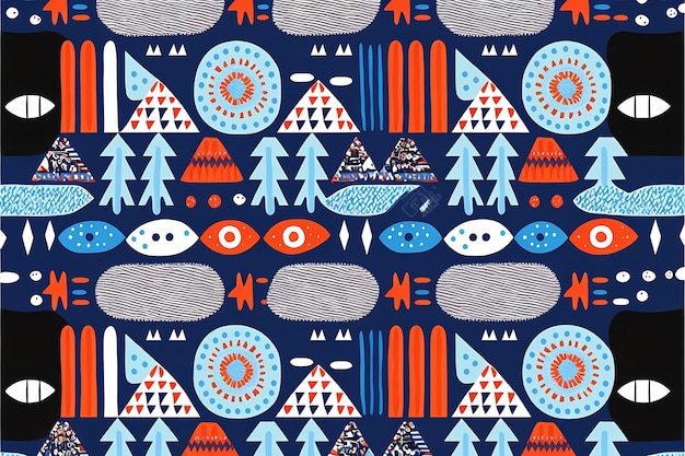 Photo nordic pattern illustration design