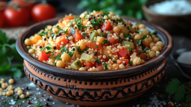 North African Couscous Food Photo Generative AI