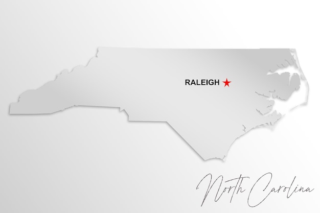 North Carolina map isolated on white background