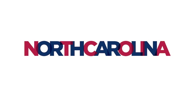 North Carolina USA typography slogan design America logo with graphic city lettering for print and web products