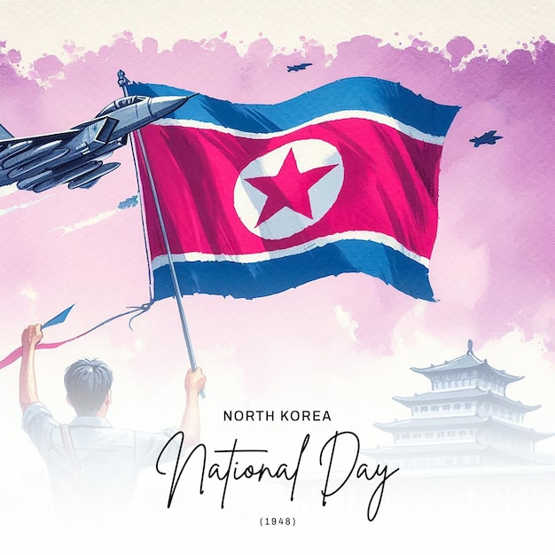 Photo north korea national day social media post banner poster template