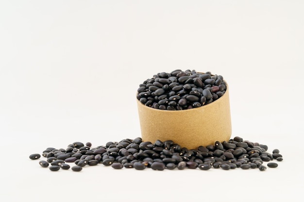 Northeast black adzuki beans on white background