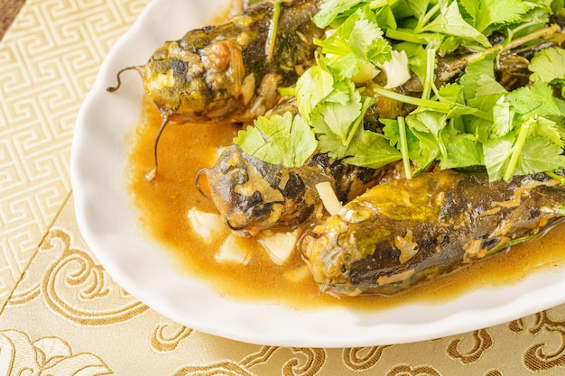 Northeast China local characteristic home cooking sauce grilled Gaya fish