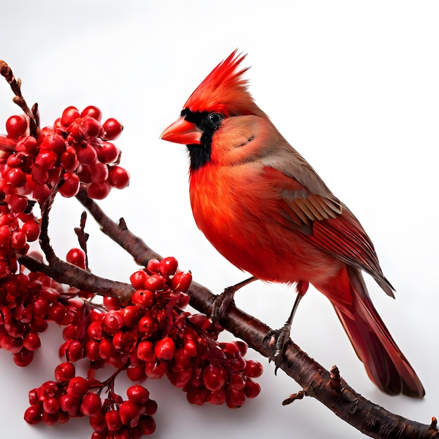 Photo northern cardinal on white background