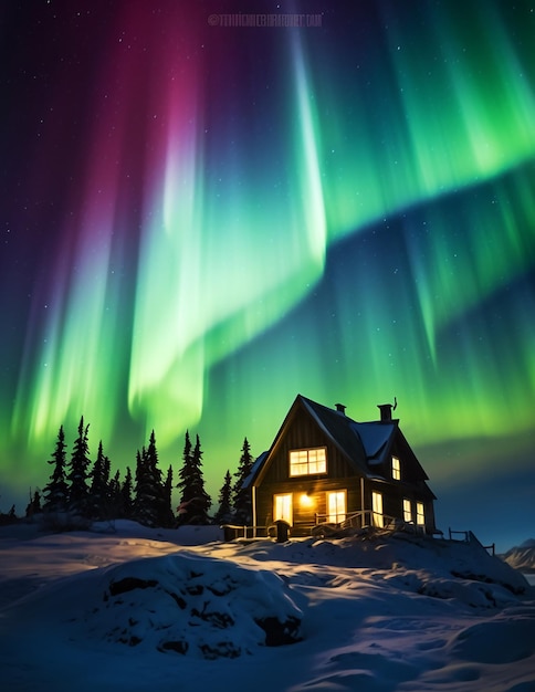 Northern lights Aurora borealis in the sky