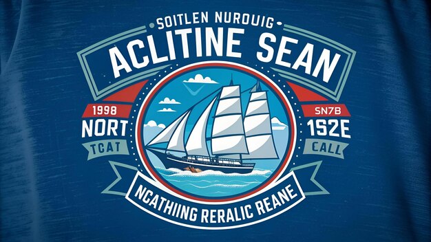 Photo northern sea route arctic ocean sailing team vector print for kid boy man tshirt with applied embr