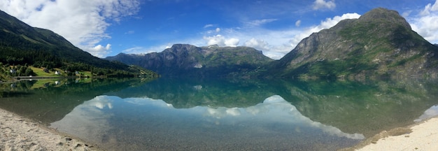 A norwegian landscape in the summertime