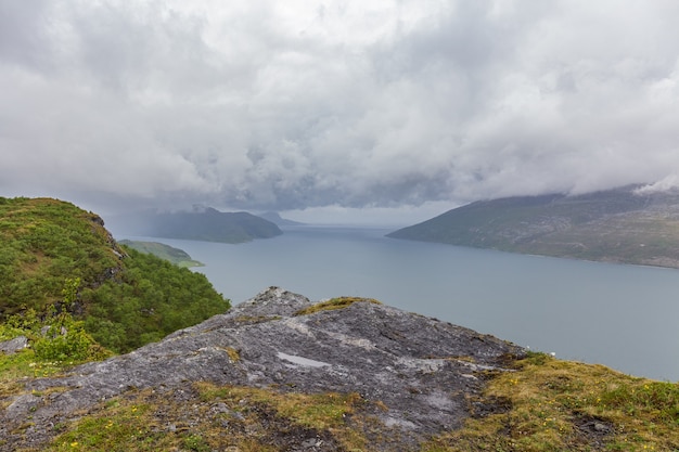 Norwegian summer landscape fjord, mountains, Norway