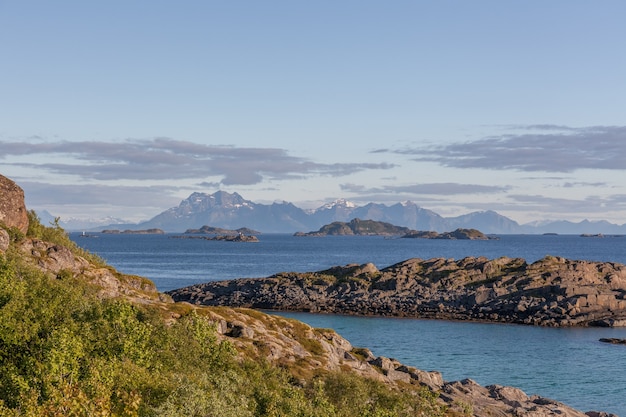 Norwegian summer landscape fjord, mountains, Norway