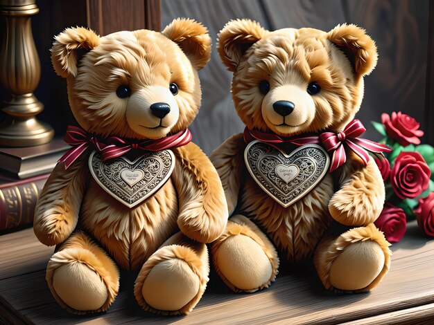 Photo nostalgic 3d engraved artwork celebrating friendship cherished relationships with snuggly teddy