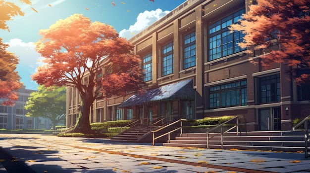 A nostalgic background showcasing a vintage school